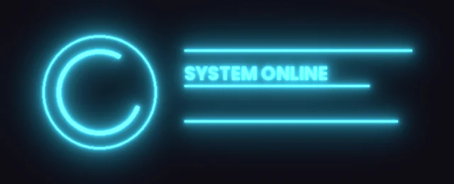 Cyan sci-fi interface graphic glowing